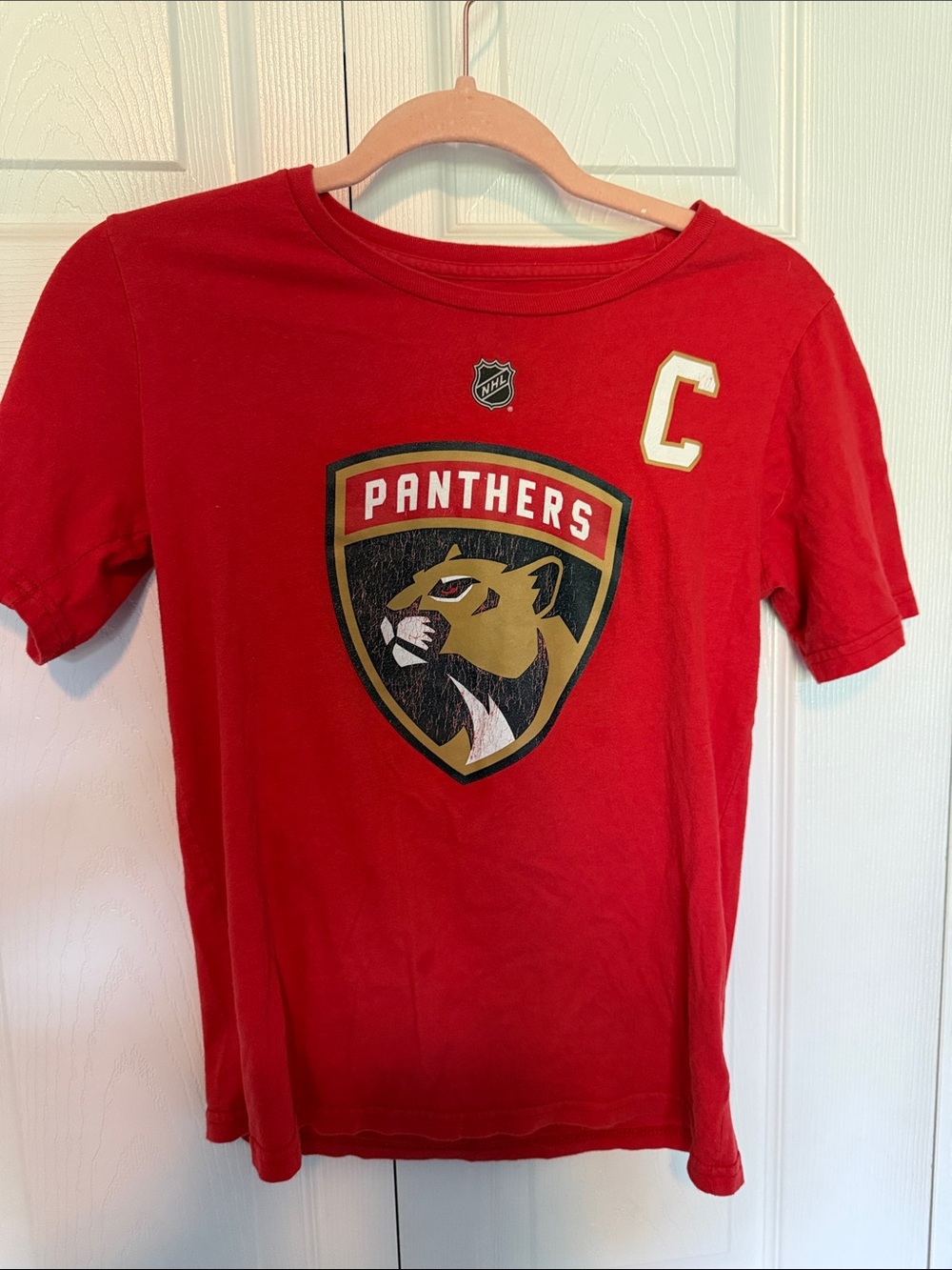 NHL Florida Panthers Red Kids Tee with Crest and 'C'